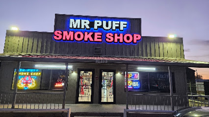 Mr. Puff smoke and vape shop storefront with premium vaping and smoking products
